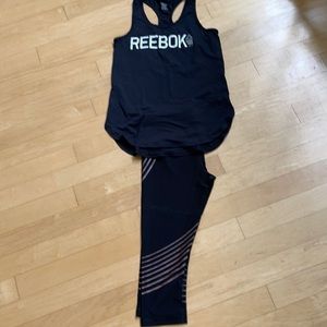 RBX Black and Rose Gold Workout Leggings - Size M